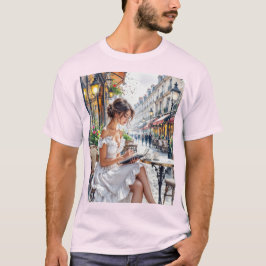 Parisian Women Elegance: Paris Café Street Vibes T-Shirt