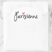 Parisienne, Pariser Mädchen Ovaler Aufkleber (Tasche)