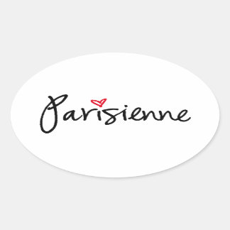 Parisienne, Pariser Mädchen Ovaler Aufkleber