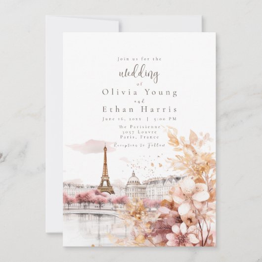 Parisienne Wedding Einladung (Vorderseite)