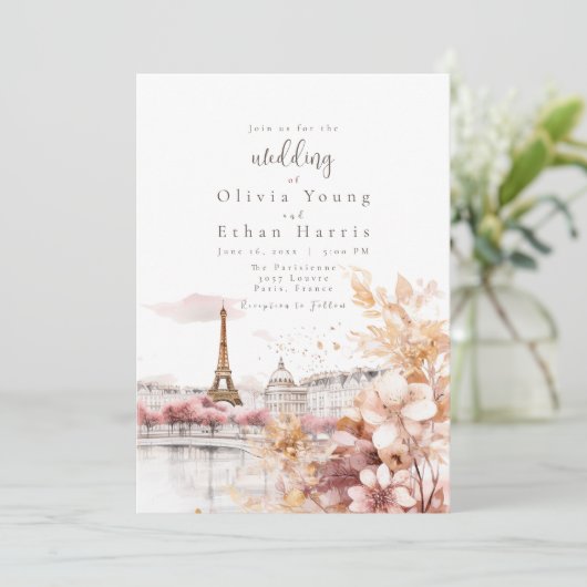 Parisienne Wedding Einladung (Stehend Vorderseite)