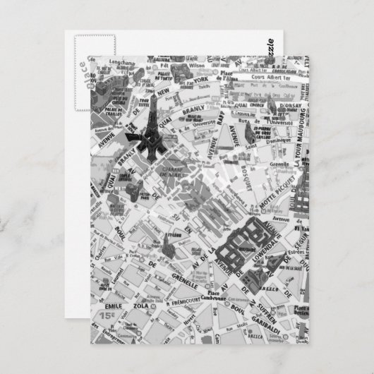 Pariskarte Postkarte (Vorne/Hinten)