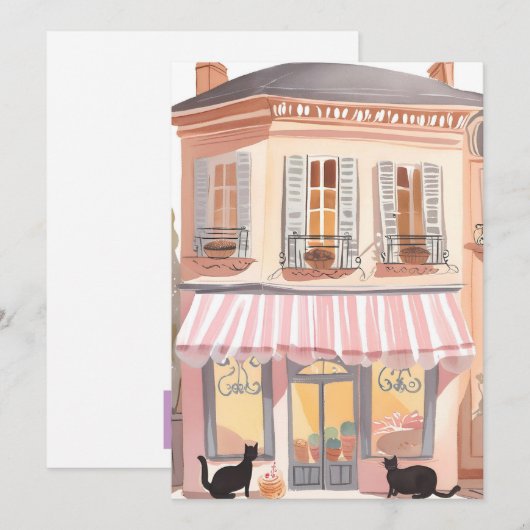 Pariskatzen Dankeskarte (Vorne/Hinten)