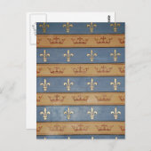 Pariskronen und Lilie Postkarte (Vorne/Hinten)