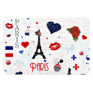 Parismuster mit Eiffelturm Magnet