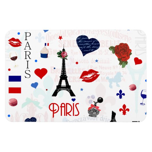Parismuster mit Eiffelturm Magnet (Horizontal)