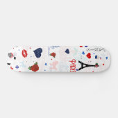 Parismuster mit Eiffelturm Skateboard (Horizontal)
