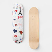 Parismuster mit Eiffelturm Skateboard (Vorderseite)