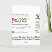 Park Avenue Christliche Kirche zu Weihnachten (Rückseite)