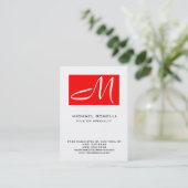 Park Avenue Monogram Red White Business Card Visitenkarte (Stehend Vorderseite)
