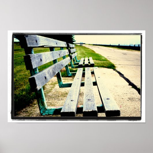 Park Bench 2 am See Poster (Vorne)