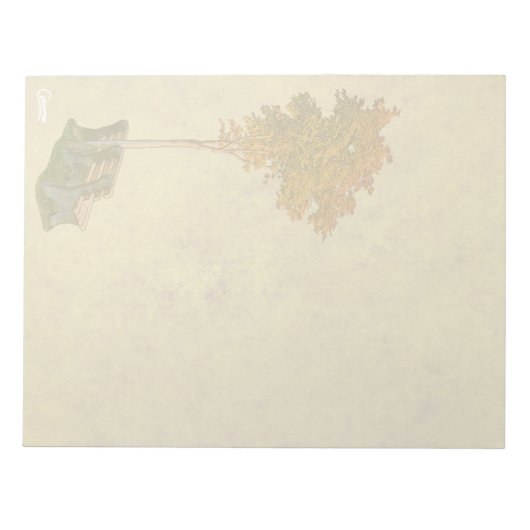 Park Bench Beneath Tree - 11" x 8,5" Notepad Notizblock (Vorderseite)
