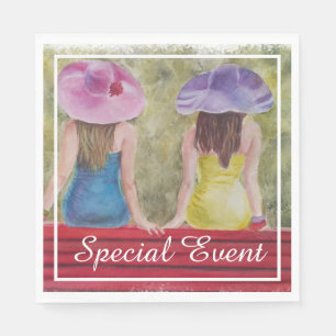 PARK BENCH GIRLFRIENDS PARTY SERVIETTE