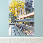 Park Bench im Herbst Landschaft Leinwanddruck (Insitu (Holzboden))