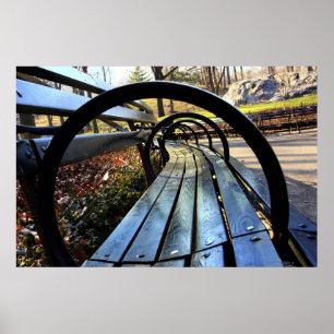 Park Bench in Central Park, NYC Poster
