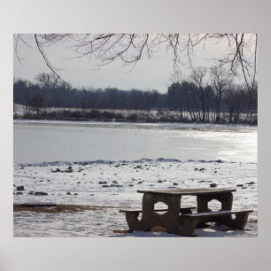 Park Bench mit Frozen Creek Poster