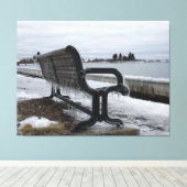 Park-Benz-See im Winter Leinwanddruck (Insitu (Holzboden))