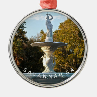 Park-Brunnen-Foto der Savanne-GA der Andenken-| Silbernes Ornament