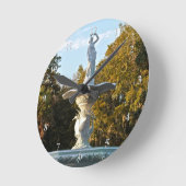 Park-Brunnen-Frühling Savanne-Georgia | Forsyth Runde Wanduhr (Winkel)