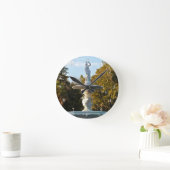 Park-Brunnen-Frühling Savanne-Georgia | Forsyth Runde Wanduhr (Zuhause)