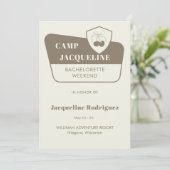 Park Camp Theme Bachelorette Einladung (Stehend Vorderseite)