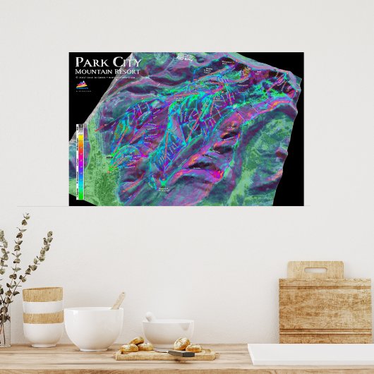 Park City 3dSkiMaps Poster (Küche)