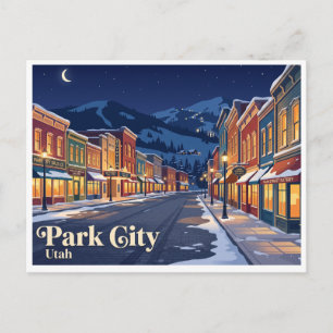 Park City Historic Main Street bei Nacht Utah Postkarte