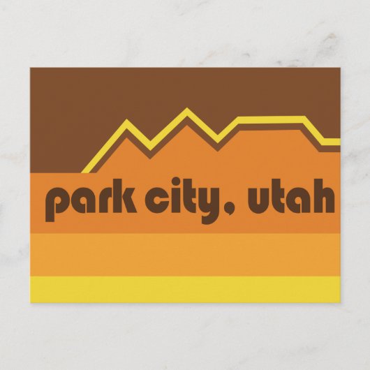 Park City Retro Brown Streifen Postkarte (Vorderseite)