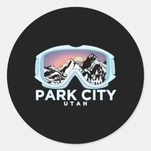 Park City Skipark Stadt Skifahren Schnee Runder Aufkleber