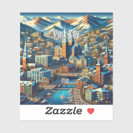 Park City Utah 3 Inch Vinyl Sticker (Blatt)