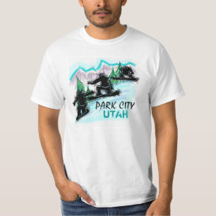 Park City Utah aquamariner Snowboarder Value tee
