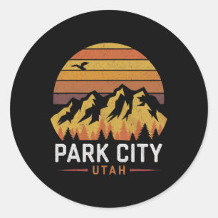 Park City Utah Berge Ski Wandern Camping-Trip S Runder Aufkleber