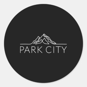 Park City Utah Bergskifahren Snowboarden Runder Aufkleber