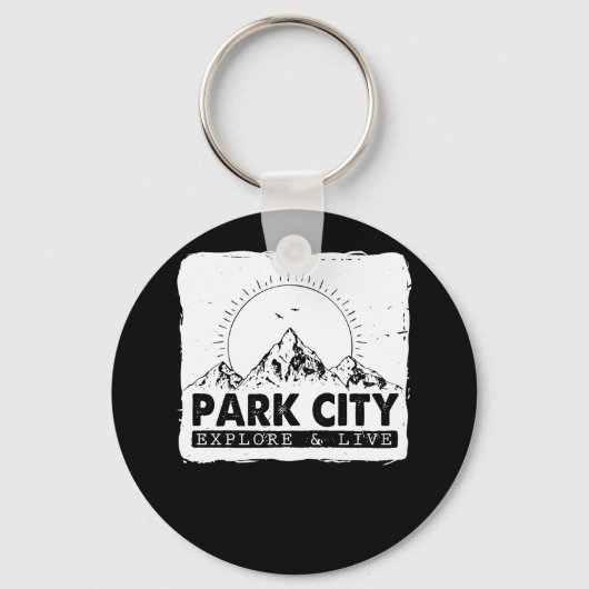 Park City Utah Erkundung und Live Not leidendes Wa Schlüsselanhänger (Vorderseite)