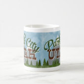 Park City Utah Fun Retro Snowy Mountains Kaffeetasse (Mittel)
