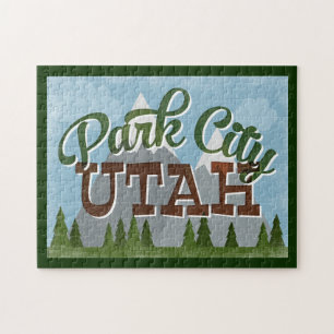 Park City Utah Fun Retro Snowy Mountains Puzzle