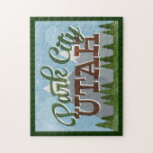 Park City Utah Fun Retro Snowy Mountains Puzzle (Vertikal)