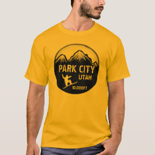 Park City Utah Gelbe Snowboard Art Typ Tee