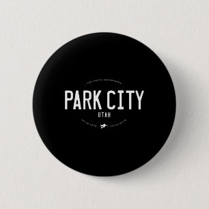 Park City Utah Graphic erschütterte Vintage Snowbo Button