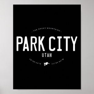 Park City Utah Graphic erschütterte Vintage Snowbo Poster