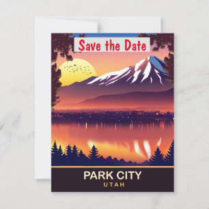 Park City Utah Hochzeits-Einladung im Gebirge Save The Date