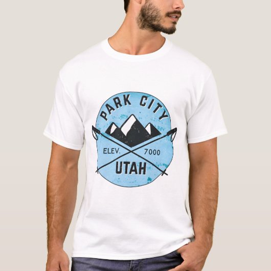 PARK CITY UTAH MOUNTAINS SKIING SKI SNOWBOARD CROS T-Shirt (Vorderseite)
