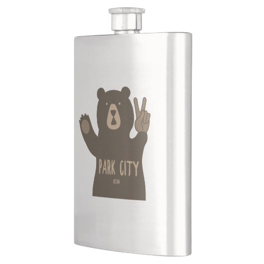 Park City Utah Peace Bear Flachmann (Links)