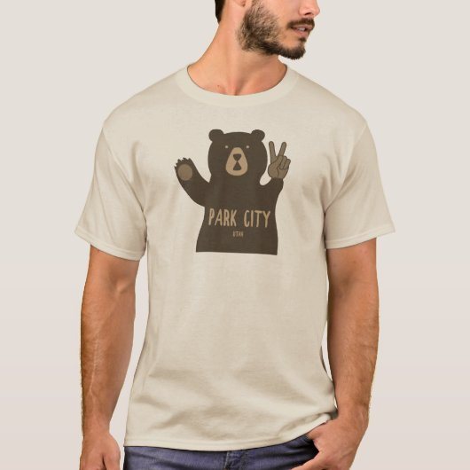 Park City Utah Peace Bear T-Shirt (Vorderseite)