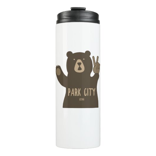 Park City Utah Peace Bear Thermosbecher (Vorderseite)