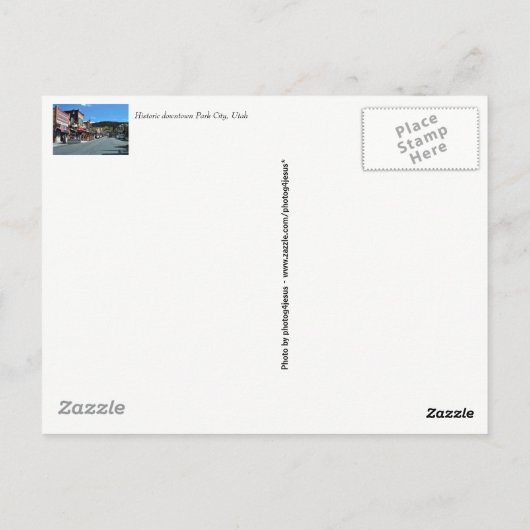 Park City, Utah Postkarte (Rückseite)