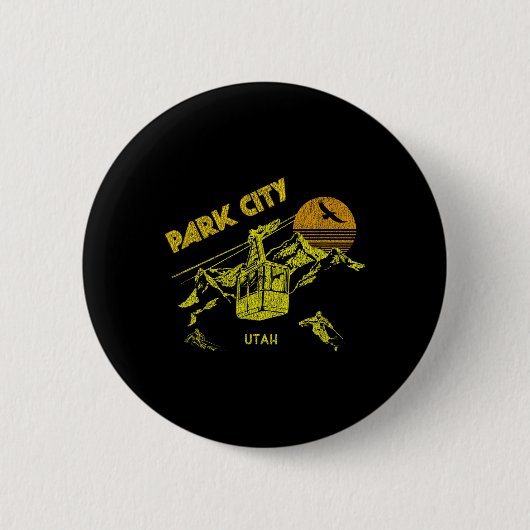 Park City Utah Retro-Ski-Shirt mit abgenutztem Loo Button (Vorderseite)