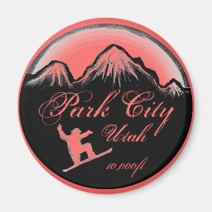 Park City Utah rosa Snowboard-Kunstmagnet Magnet