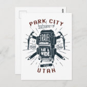 Park City Utah Rucksack Gear Retro Travel Postkarte (Vorne/Hinten)
