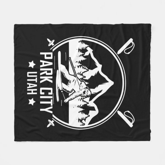 Park City Utah Ski Fleecedecke (Vorderseite (Horizontal))